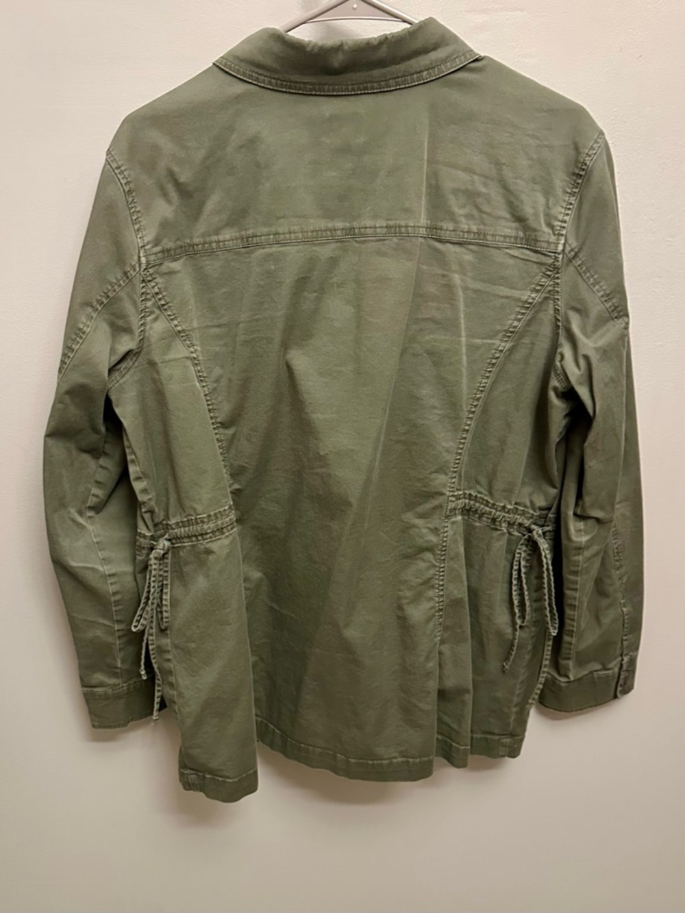 Olive Utility Drawstring Jacket - Picture 3 of 8